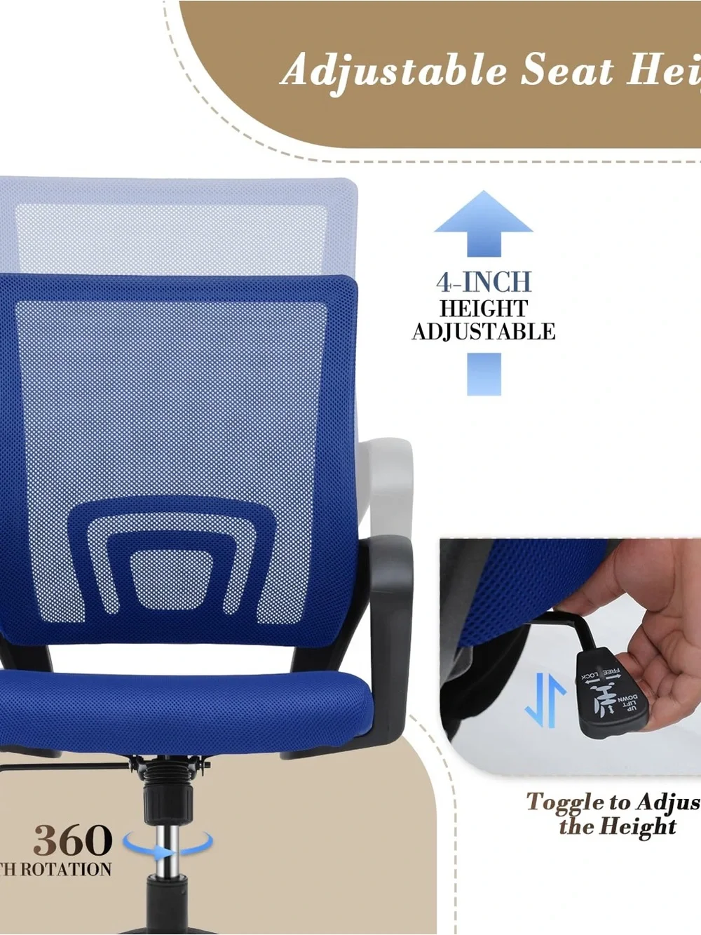 ATHENA COLLECTION BEAUTIFUL ROYAL BLUE OFFICE CHAIR 🌟❗️💙